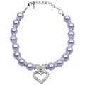 Unconditional Love Heart and Pearl Necklace Lavender Md 8-10 UN852662